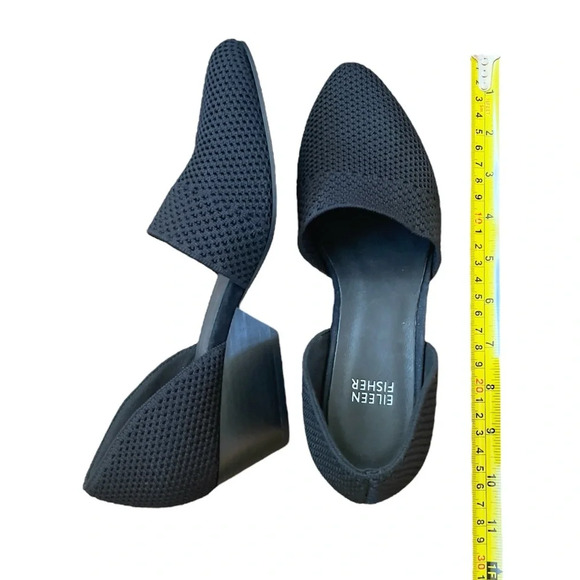 Eileen Fisher Hallo Black Stretch knit d’Orsay pump sz 7.5 - Picture 3 of 5